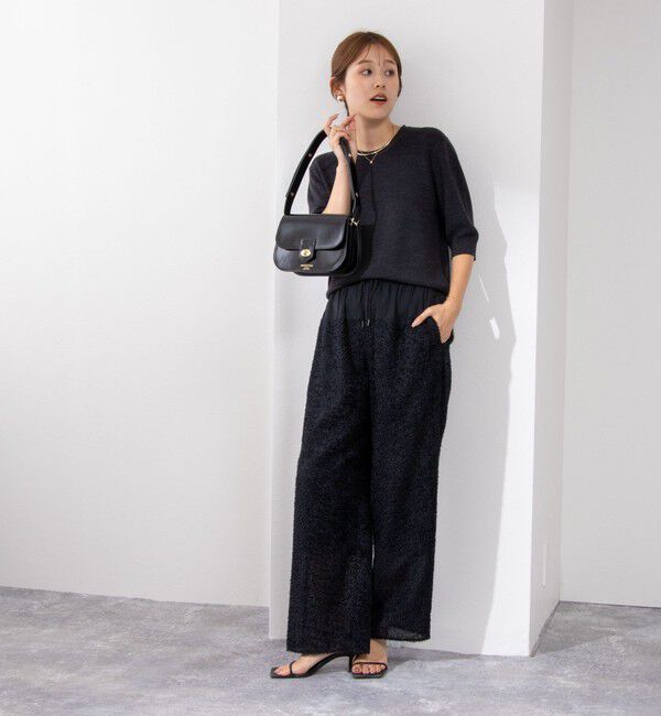 NOLLEY'S「《手洗い可能》ESPOIR 16G片畦5分袖プルオーバーニット」|ニット・セーター|