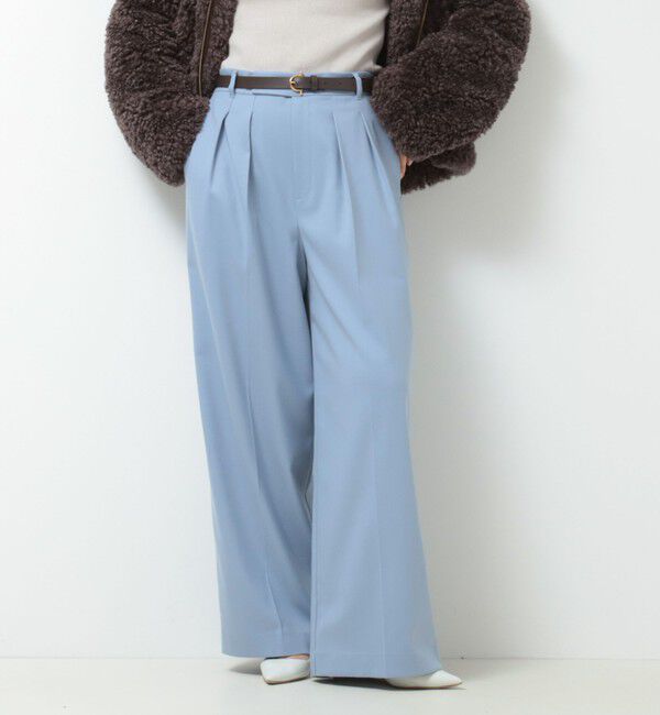 NOLLEY'S「《セットアップ対応》ストレッチツイルワイドパンツ」|その他|サックス