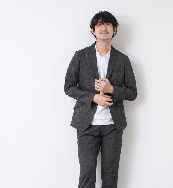 NOLLEY'S goodman「《ビジカジ対応》セミシルケットスムース ボーダー Vネック ドレスTシャツ 25SS」|Tシャツ・カットソー|