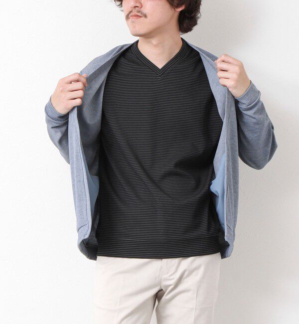 NOLLEY'S goodman「《ビジカジ対応》セミシルケットスムース ボーダー Vネック ドレスTシャツ 25SS」|Tシャツ・カットソー|