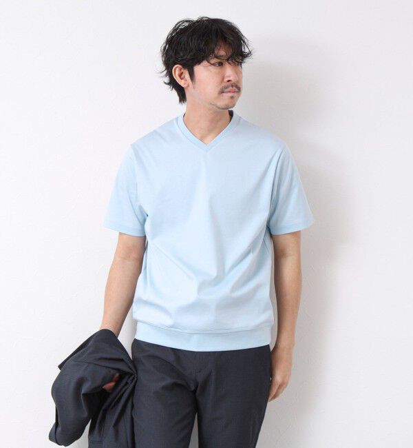 NOLLEY'S goodman「《ビジカジ対応》シルケットスムース Vネック ドレスTシャツ 25SS」|Tシャツ・カットソー|