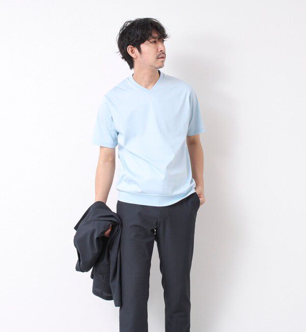 NOLLEY'S goodman「《ビジカジ対応》シルケットスムース Vネック ドレスTシャツ 25SS」|Tシャツ・カットソー|