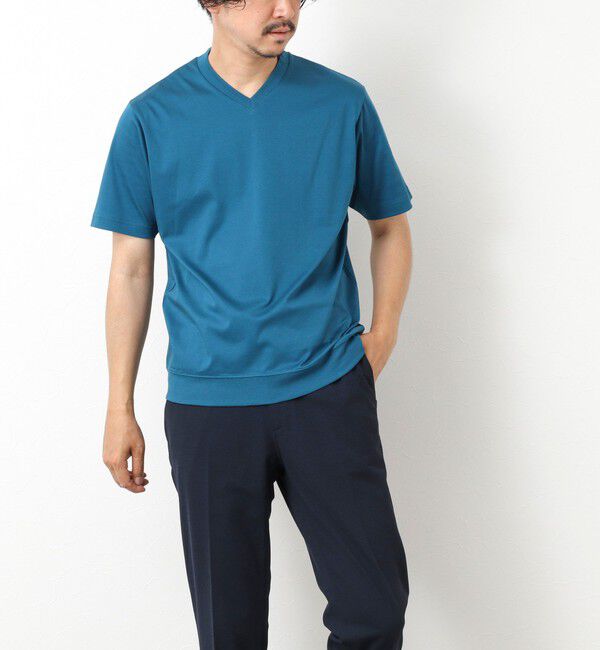 NOLLEY'S goodman「《ビジカジ対応》シルケットスムース Vネック ドレスTシャツ 25SS」|Tシャツ・カットソー|