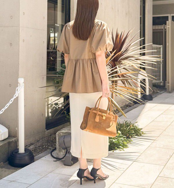 NOLLEY'S sophi「《セットアップ対応》ウォッシャブルダブルサテンイージースカート」|タイト|