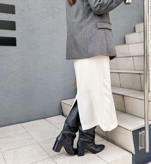 NOLLEY'S sophi「《セットアップ対応》ウォッシャブルダブルサテンイージースカート」|タイト|