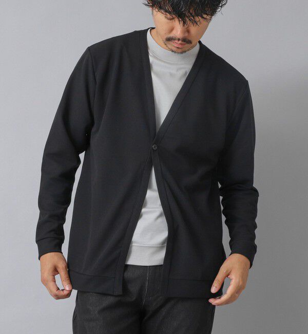 NOLLEY'S goodman「【ACTIVE SECT】《限定展開》ストレッチミラノリブワンボタンカーディガン 25AW」|カーディガン|ブラック