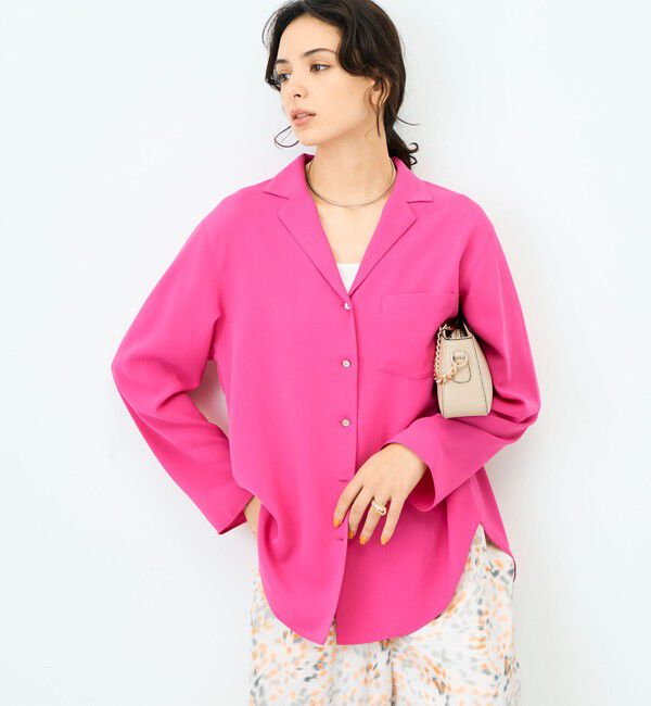 NOLLEY'S sophi「ドレープツイルオープンカラーシャツ」|シャツ・ブラウス|