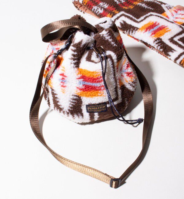 GLOSTER「【PENDLETON/ペンドルトン】別注HARDING ボアミニショルダー 巾着ショルダー 2WAY」|ショルダー・メッセンジャー|ブラウン