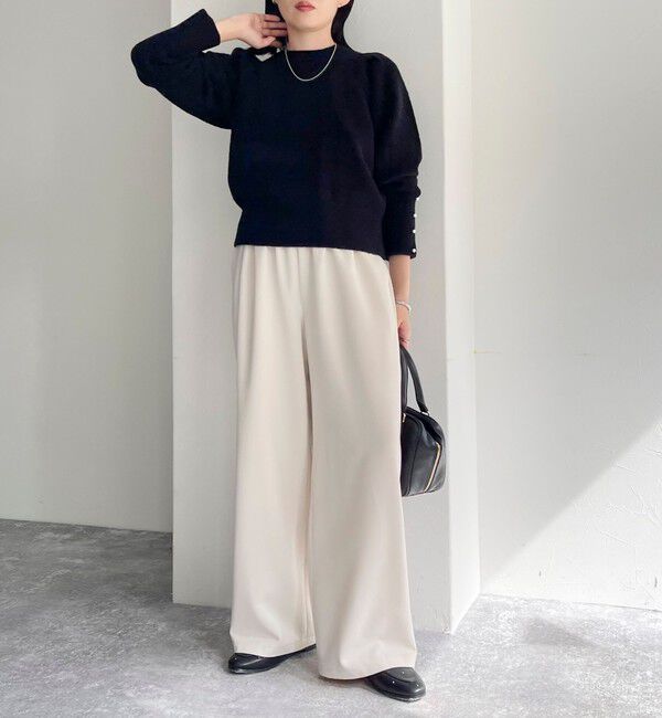 fredy emue「袖ボリュームパール付きニットプルオーバー」|ニット・セーター|