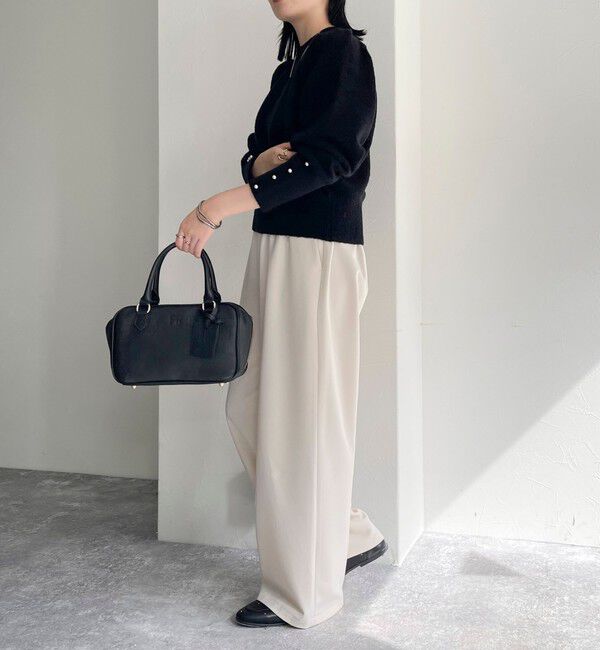 fredy emue「袖ボリュームパール付きニットプルオーバー」|ニット・セーター|