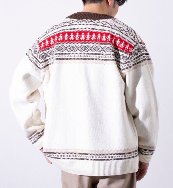 GLOSTER「【GLOSTER/グロスター】フェアアイル柄 エスニック ジップカーディガン ユニセックス」|カーディガン|