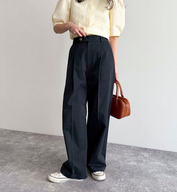 fredy emue「【低身長サイズ34有り】チノタックパンツ」|チノ|