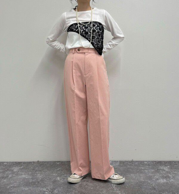 fredy emue「【低身長サイズ34有り】チノタックパンツ」|チノ|