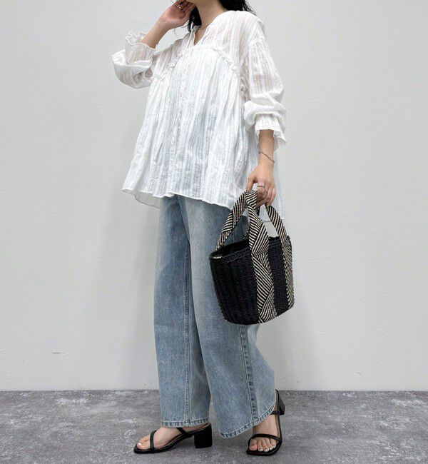 fredy emue「コットンギャザーオーバーブラウス」|シャツ・ブラウス|