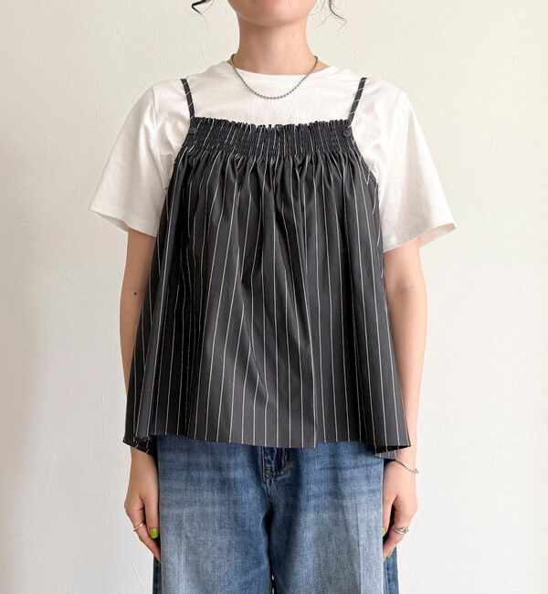 fredy emue「マルチウェイストライプノースリーブブラウス」|シャツ・ブラウス|