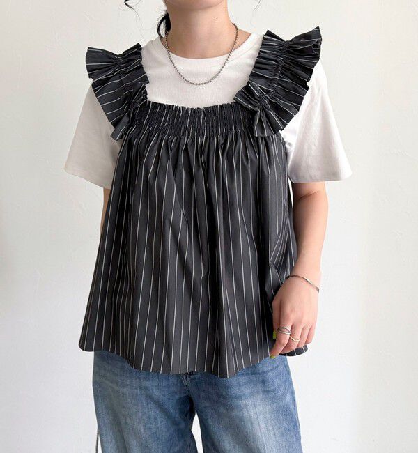 fredy emue「マルチウェイストライプノースリーブブラウス」|シャツ・ブラウス|