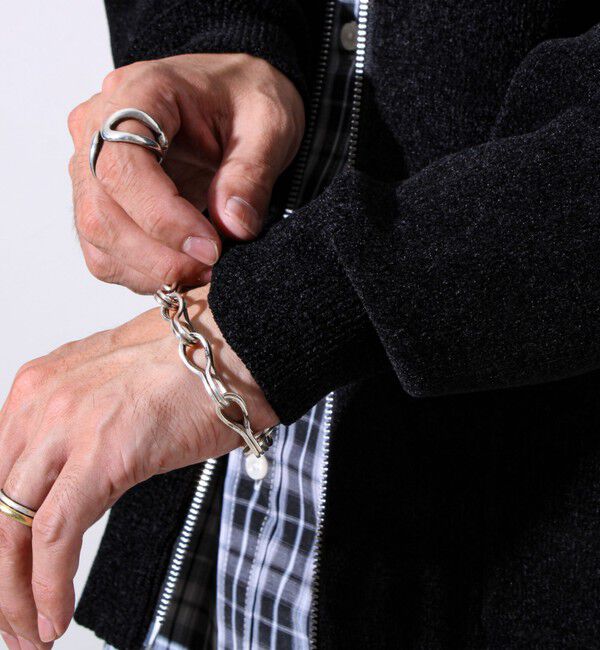 GLOSTER「【チクチクしないニットシリーズ】モールダブルフェイス クルージップカーデ」|カーディガン|