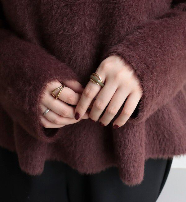 fredy emue「カラーストーンメタルクロスリング」|リング|