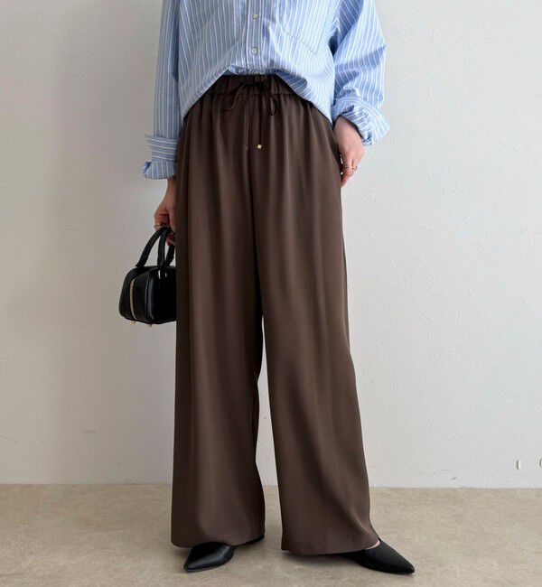 fredy emue「【4サイズ展開/リピーター続出！】とろみツイルストレートイージーパンツ」|チノ|