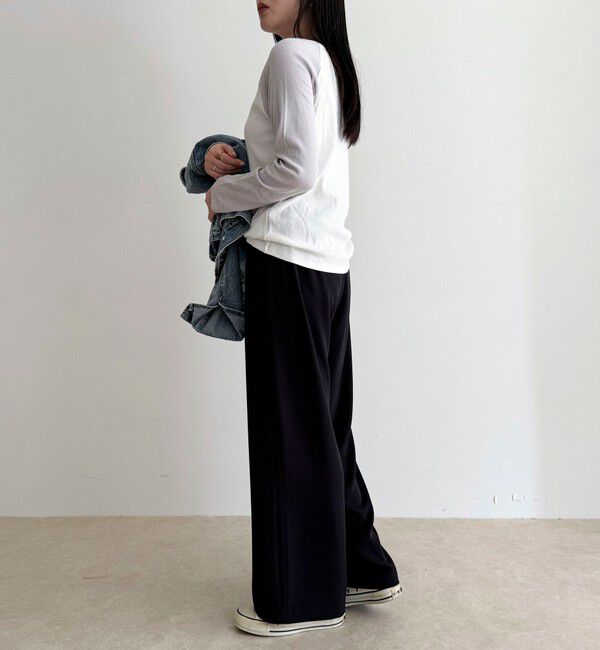 fredy emue「【4サイズ展開/リピーター続出！】とろみツイルストレートイージーパンツ」|チノ|