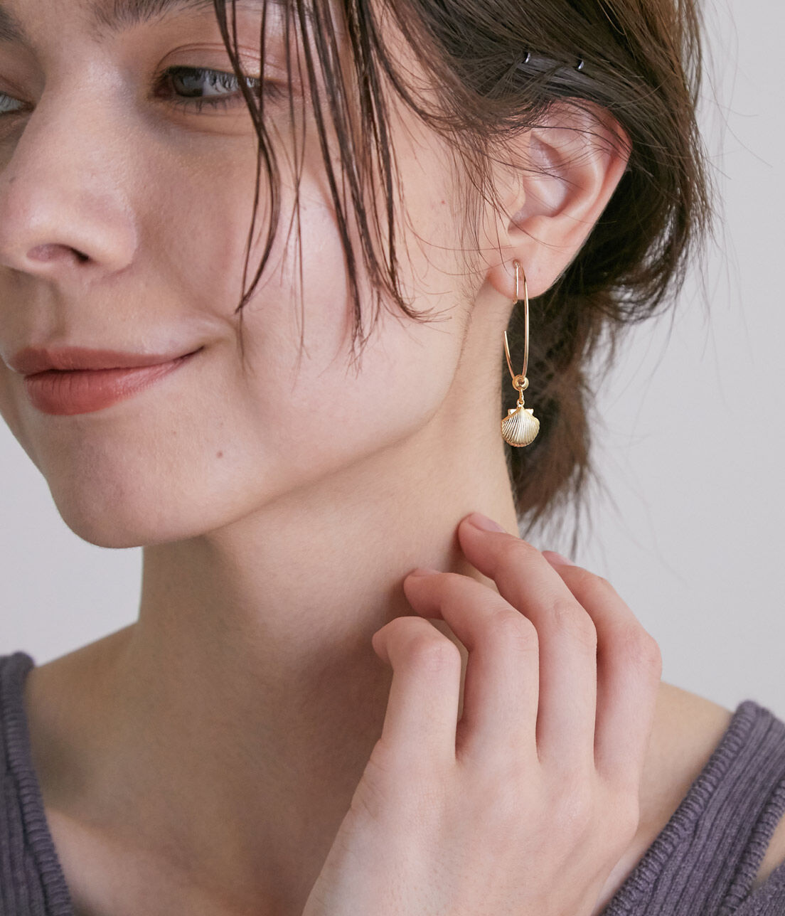 SALON adam et rope'「【SALONオリジナルBOX付き】14KGFフープイヤリング」|イヤリング|