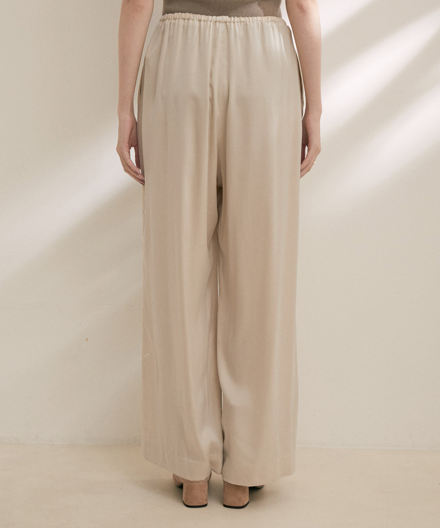 SALON adam et rope'「シルクイージーワイドパンツ【セットアップ対応・洗える】」|その他|