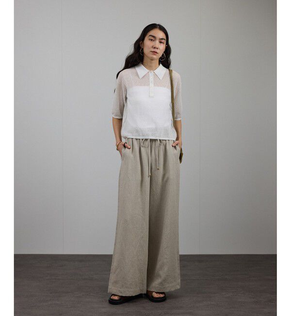 SALON adam et rope'「シアークレープクロップドポロシャツ」|ポロシャツ|