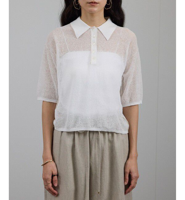 SALON adam et rope'「シアークレープクロップドポロシャツ」|ポロシャツ|