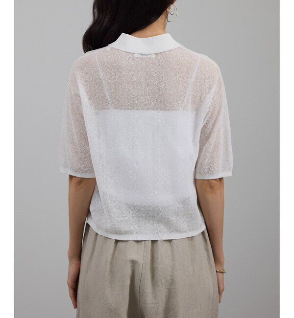 SALON adam et rope'「シアークレープクロップドポロシャツ」|ポロシャツ|