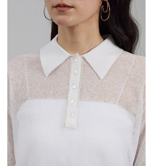 SALON adam et rope'「シアークレープクロップドポロシャツ」|ポロシャツ|