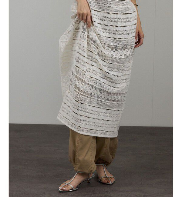 SALON adam et rope'「【WEB限定】コットンレースロングワンピース」|ワンピース|