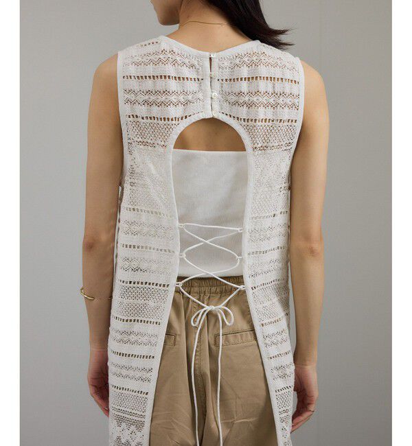 SALON adam et rope'「【WEB限定】コットンレースロングワンピース」|ワンピース|