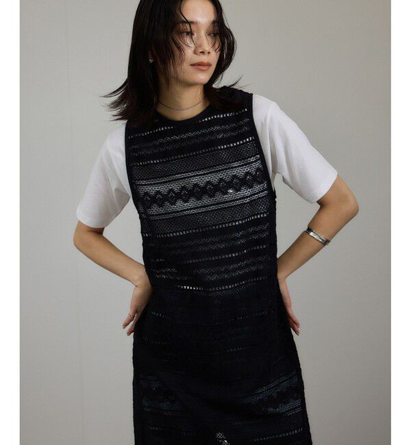 SALON adam et rope'「【WEB限定】コットンレースロングワンピース」|ワンピース|