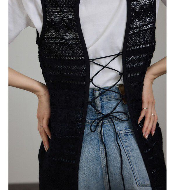 SALON adam et rope'「【WEB限定】コットンレースロングワンピース」|ワンピース|