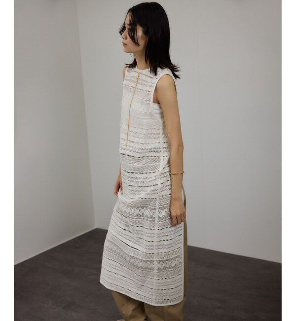 SALON adam et rope'「【WEB限定】コットンレースロングワンピース」|ワンピース|