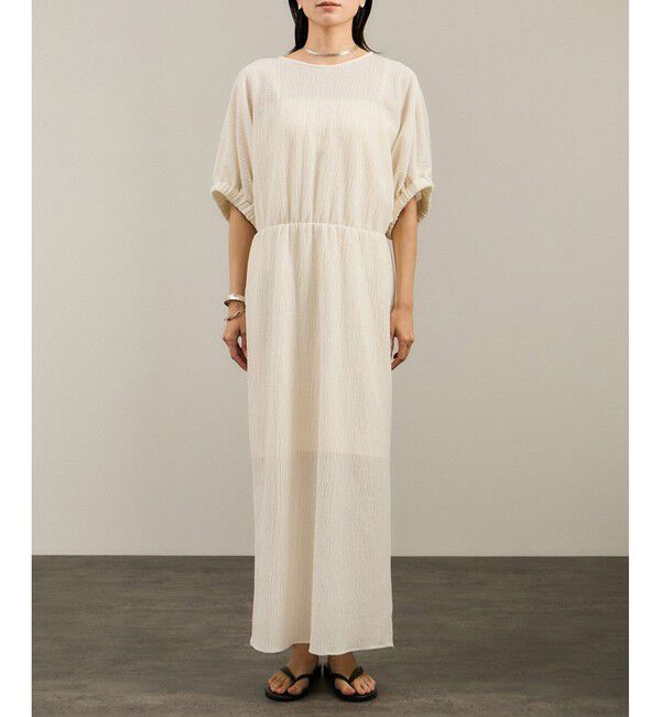 SALON adam et rope'「ヘンプコットンバックVネックワンピース［ドライタッチ・洗える］」|ワンピース|