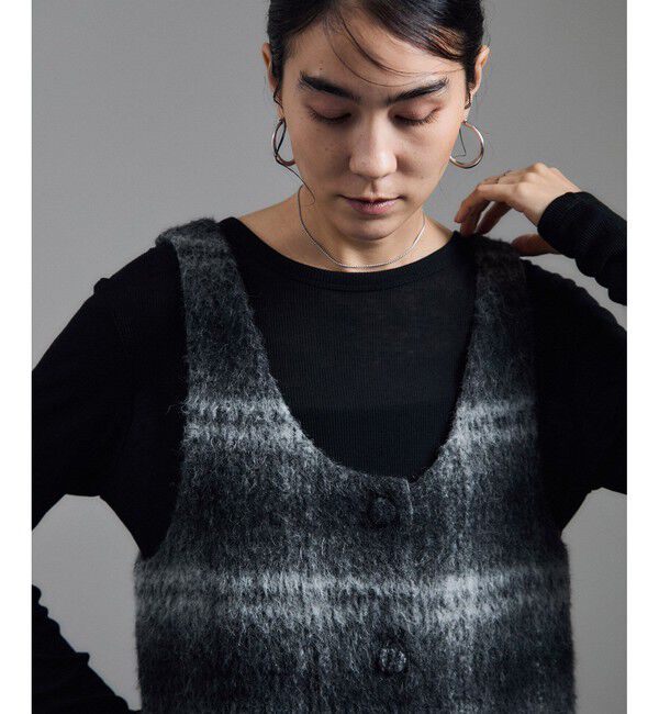 SALON adam et rope'「【WEB限定】シアーウールロングスリーブブルオーバー」|Tシャツ・カットソー|ブラック(01)