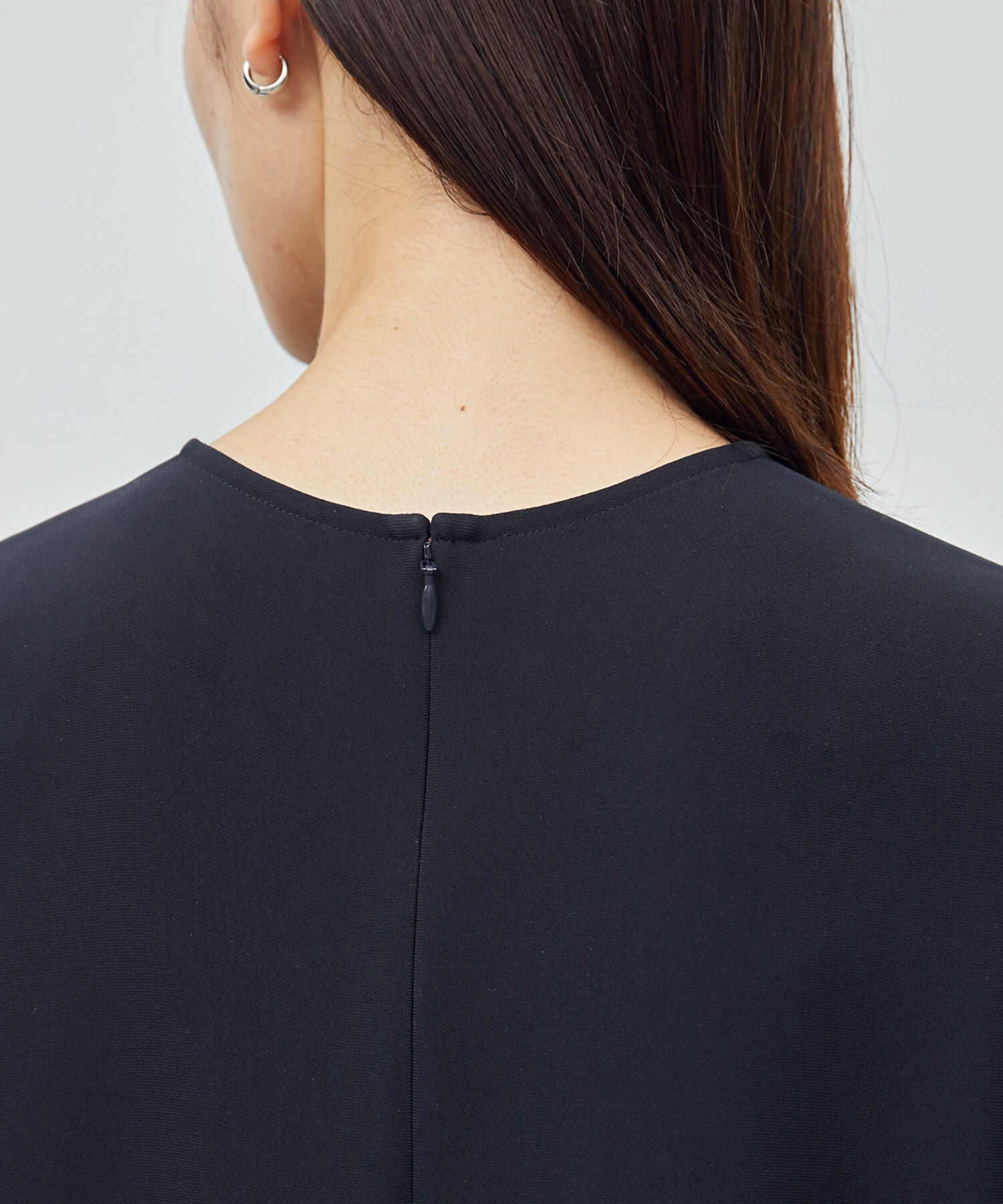 ROPE「トリアセテートダブルクロス ペプラムブラウス【セレモニー/通勤対応】【洗える】」|シャツ・ブラウス|