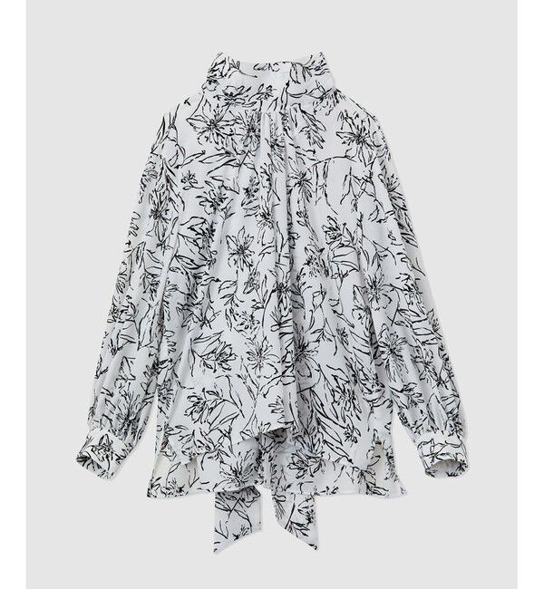 ROPE「ハンドフラワーバックタイブラウス/セットアップ対応」|シャツ・ブラウス|