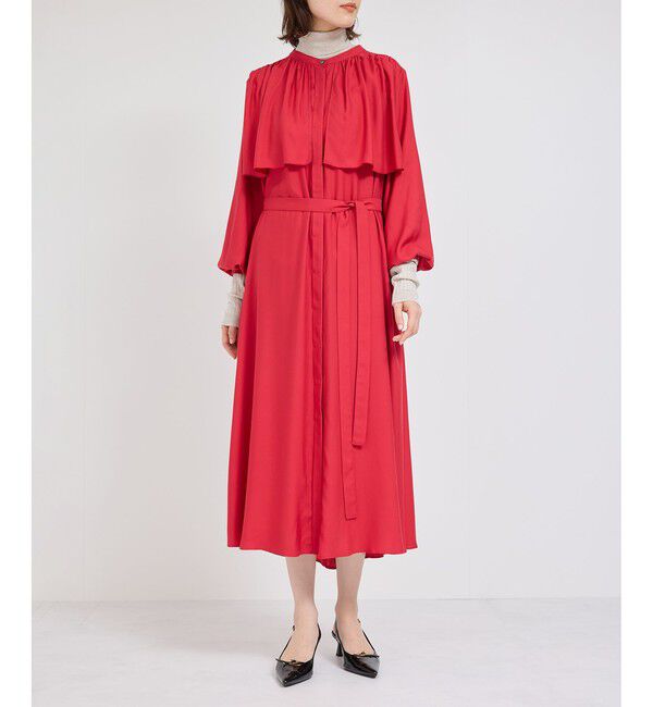 ROPE「ギャザーヨークサテンワンピース/イージーケア」|ワンピース|