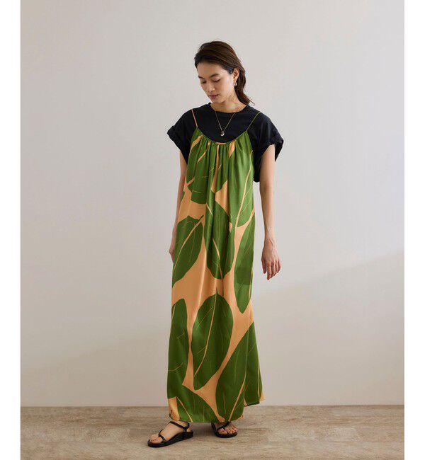 ROPE「【洗える】エクスペンド リーフキャミワンピース【DEVEAUX（デヴォー）】」|ワンピース|