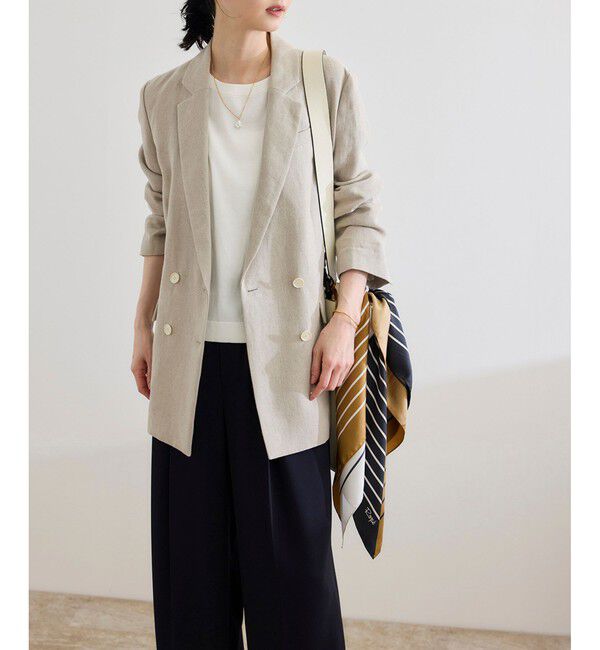 ROPE「尾州リネンダブルブレストジャケット」|テーラードジャケット|