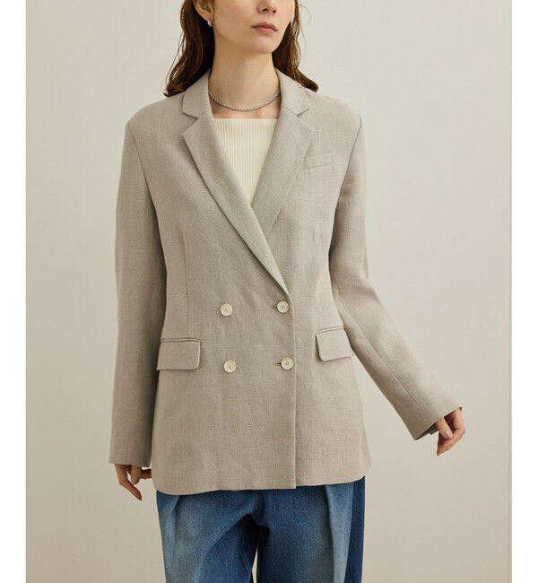 ROPE「尾州リネンダブルブレストジャケット」|テーラードジャケット|