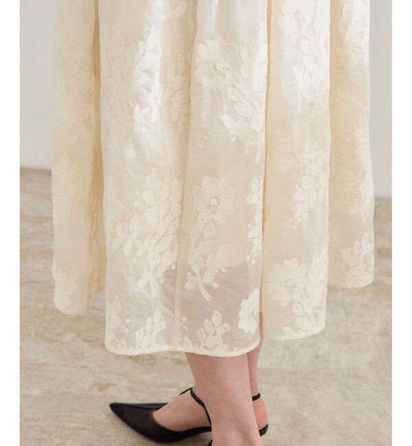 ROPE「フラワーエンブロイダリースカート/セットアップ対応」|スカート|