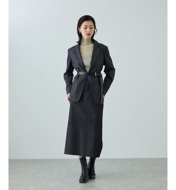 ROPE「トリアセツイル シングルテーラードジャケット(デニムライク)/セットアップ対応」|テーラードジャケット|