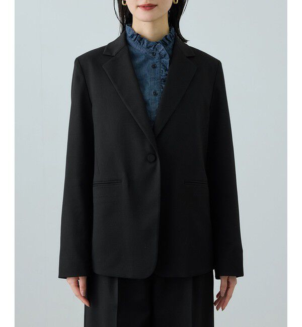 ROPE「トリアセツイル シングルテーラードジャケット(デニムライク)/セットアップ対応」|テーラードジャケット|