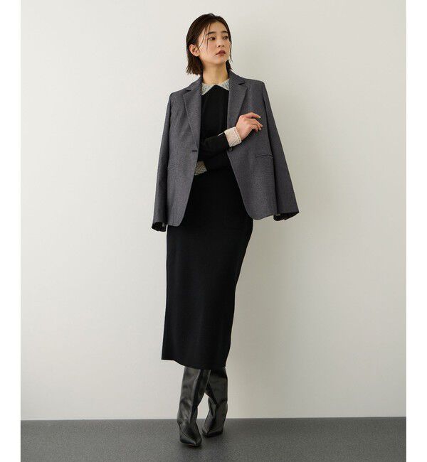 ROPE「トリアセツイル シングルテーラードジャケット(デニムライク)/セットアップ対応」|テーラードジャケット|