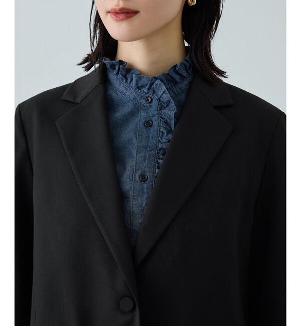 ROPE「トリアセツイル シングルテーラードジャケット(デニムライク)/セットアップ対応」|テーラードジャケット|