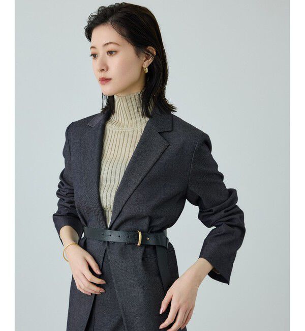 ROPE「トリアセツイル シングルテーラードジャケット(デニムライク)/セットアップ対応」|テーラードジャケット|