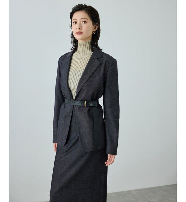 ROPE「トリアセツイル シングルテーラードジャケット(デニムライク)/セットアップ対応」|テーラードジャケット|